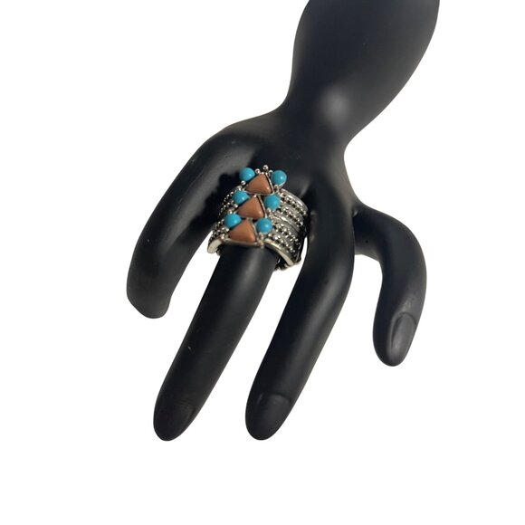 Bohemian Statement Rings Set Of 3 Tribal Designs Adjustable Costume Jewelry - Picture 4 of 5